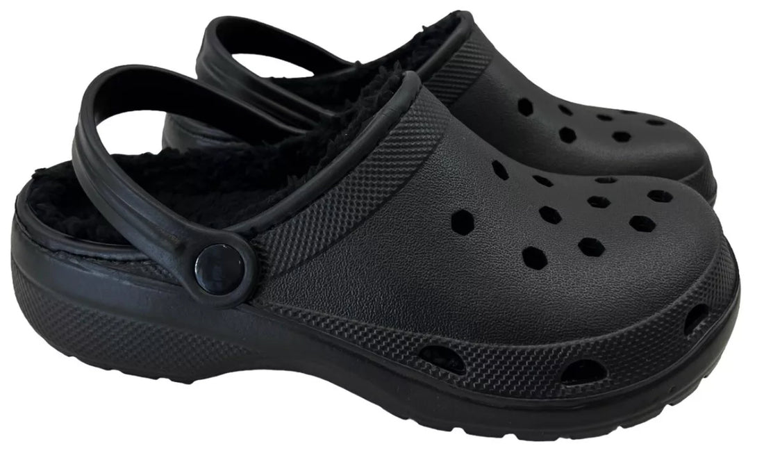LVS Crocs Warm Fluffy Fur Black